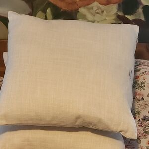 Set of 2 Calvin Klein Textured Cream Accent Pillows